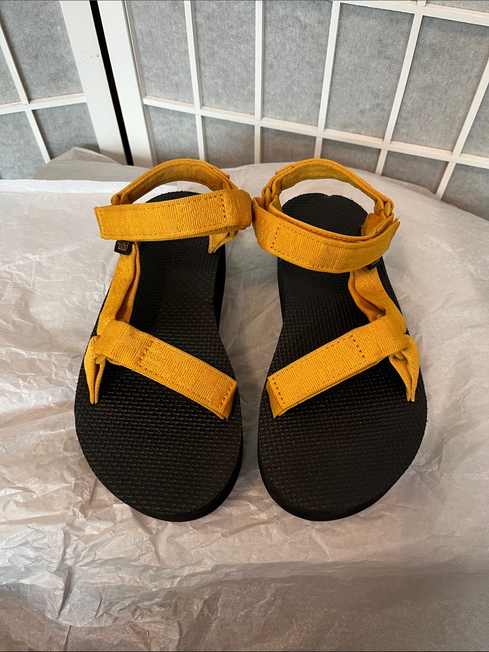 Teva Yellow Strap Platform Sandals